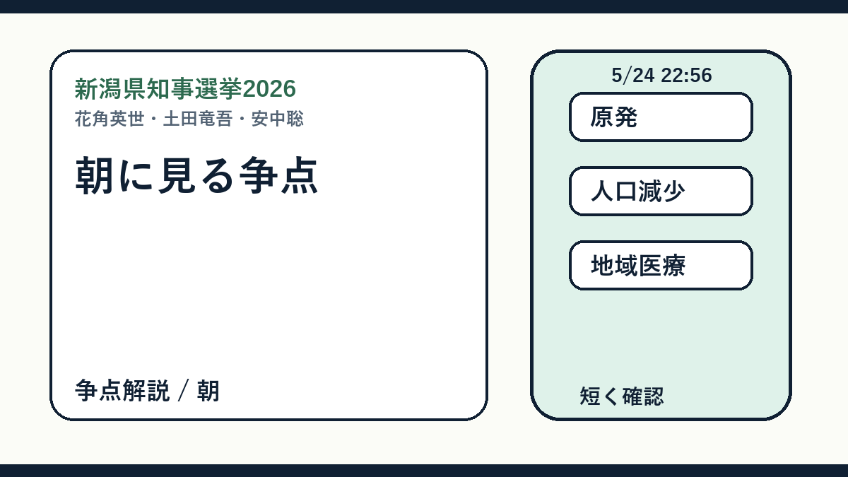 新潟県知事選挙2026 朝に見る争点の投稿画像