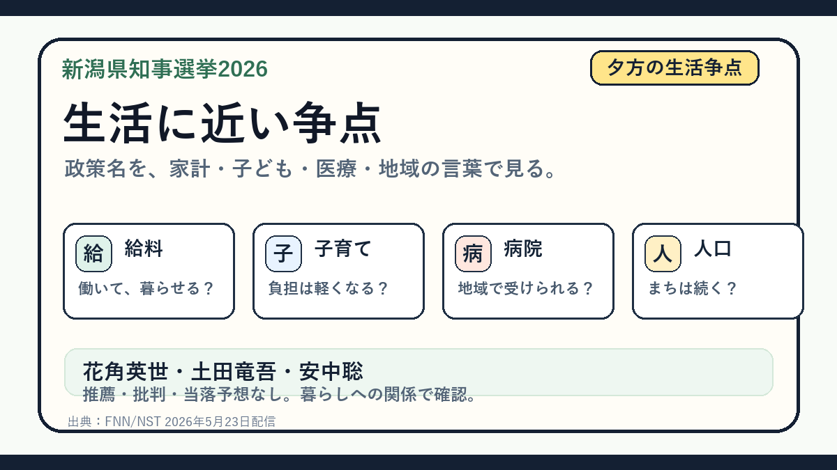 新潟県知事選挙2026 物価と地域経済を生活目線での投稿画像